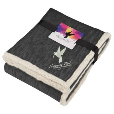 Field & Co. Heathered Fleece Sherpa Blanket w/Card