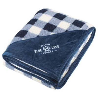 Field & Co.® Double Sided Plaid Sherpa Blanket-1