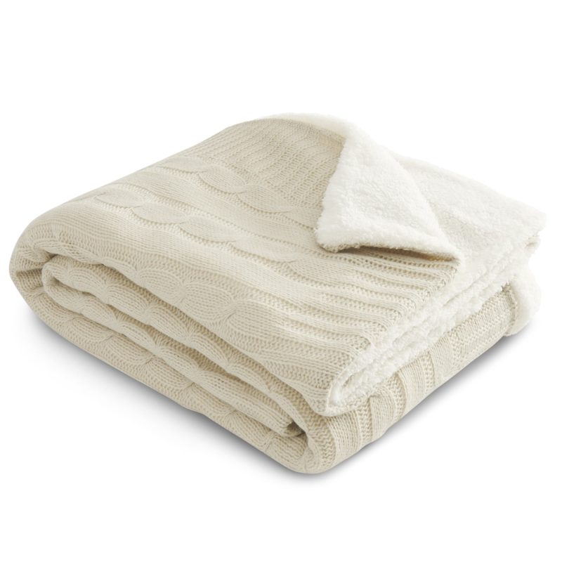 Field & Co.® Cable Knit Sherpa Blanket-3